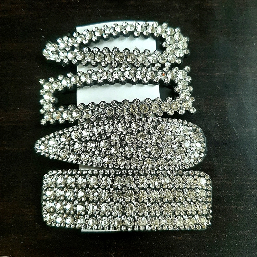 Lizzie Kay Rhinestone Hair Clips, 4-pack